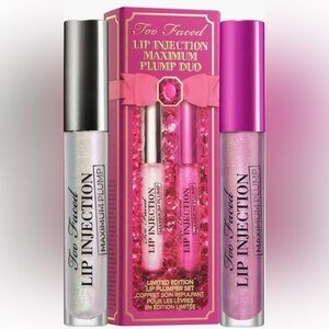 🆕Too Faced Lip Injection Maximum Plump Lip Gloss Duo::NIB::Limited Edition::